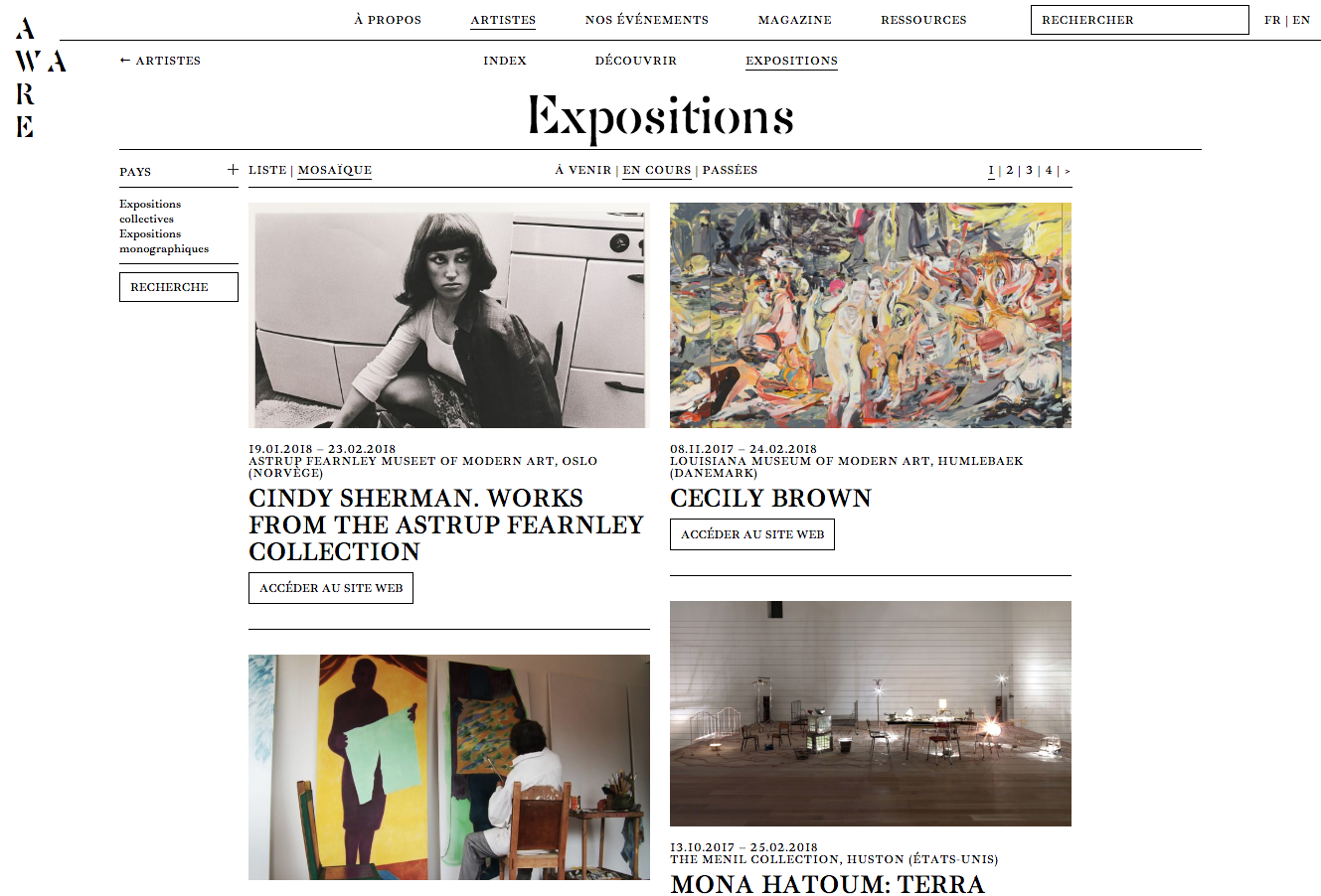 AWARE, website — Lisa Sturacci Graphiste