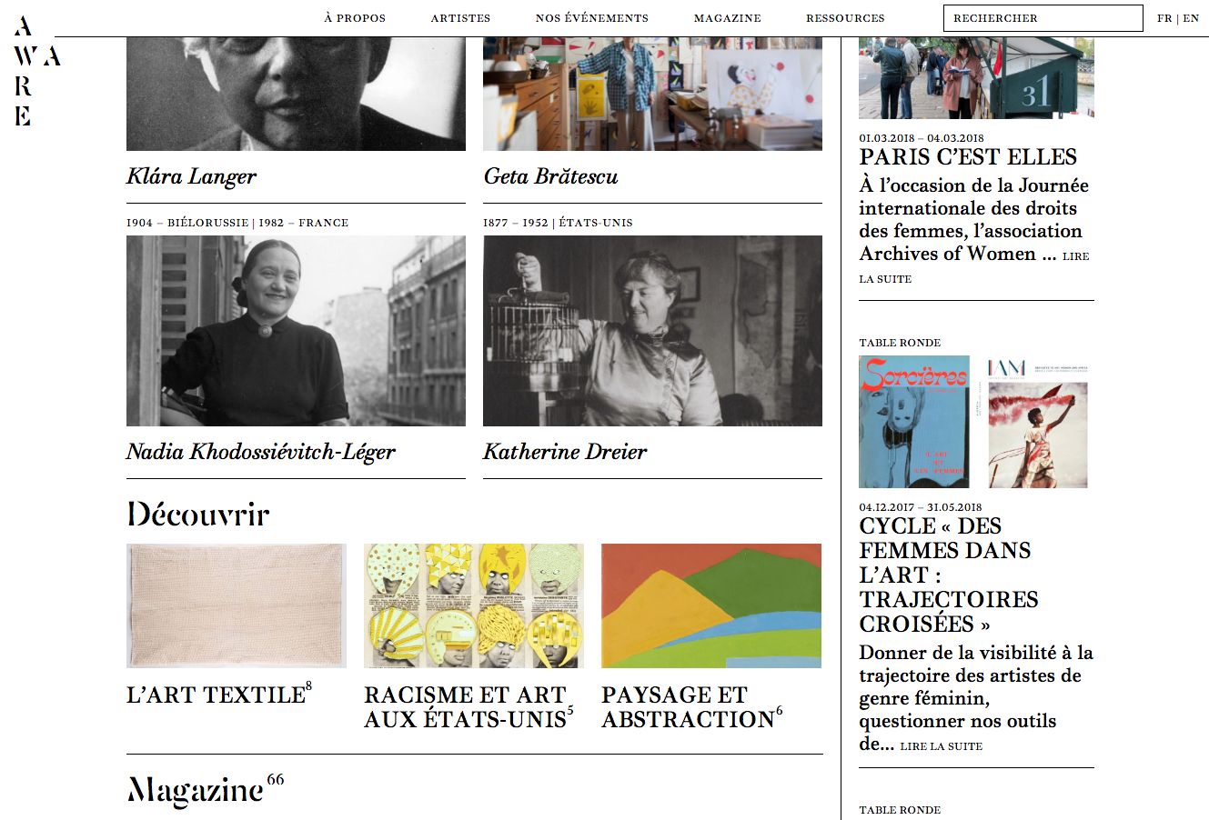 AWARE, website — Lisa Sturacci Graphiste