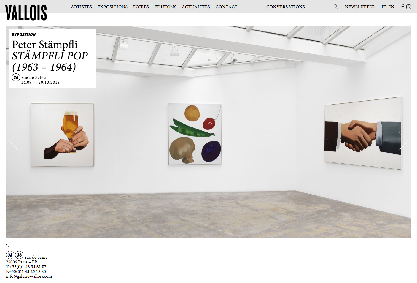 Galerie Georges-Philippe et Nathalie Vallois, website — Lisa Sturacci Graphiste