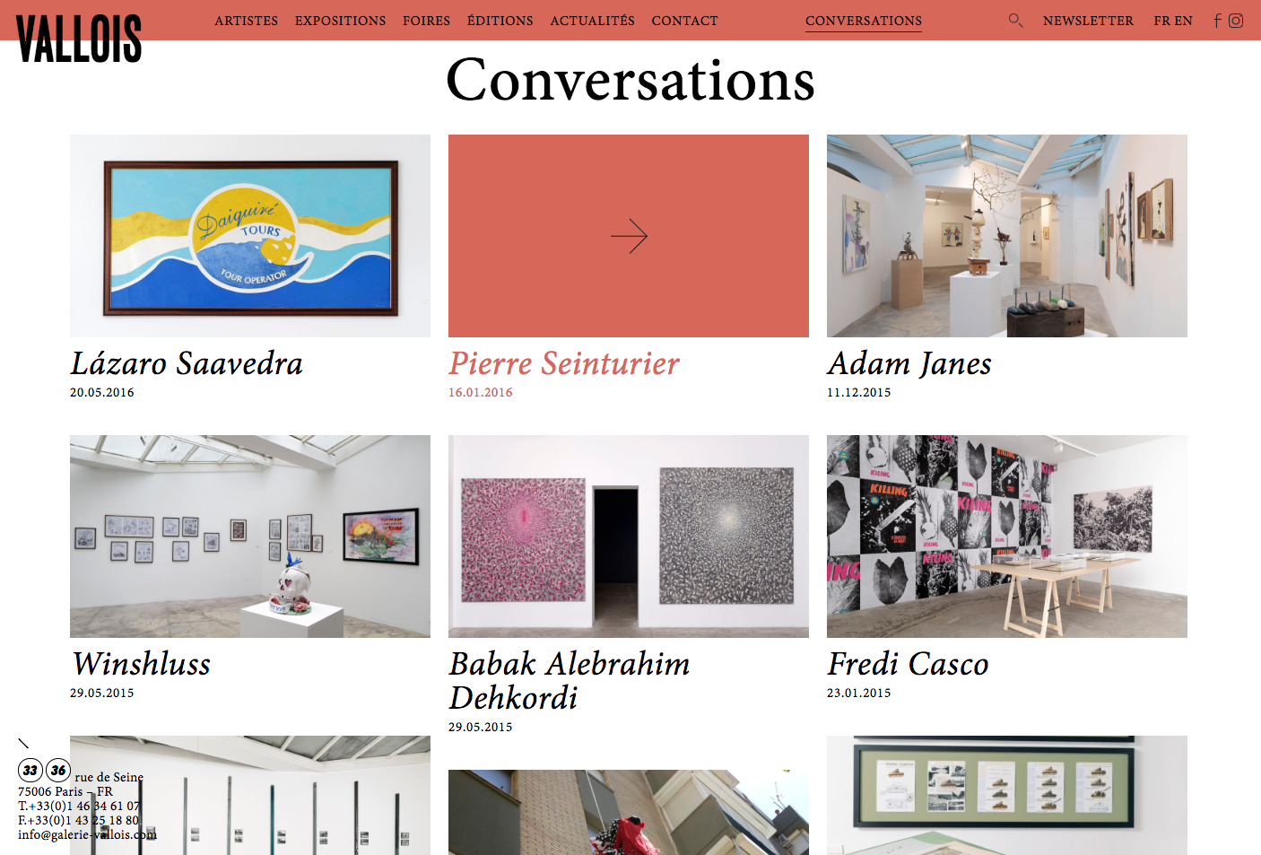 Galerie Georges-Philippe et Nathalie Vallois, website — Lisa Sturacci Graphiste