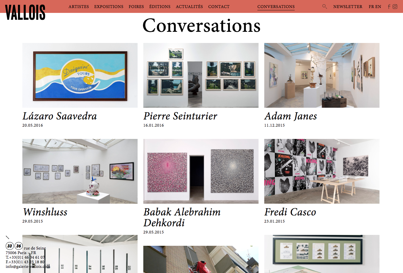 Galerie Georges-Philippe et Nathalie Vallois, website — Lisa Sturacci Graphiste