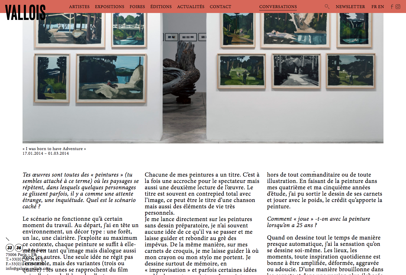 Galerie Georges-Philippe et Nathalie Vallois, website — Lisa Sturacci Graphiste
