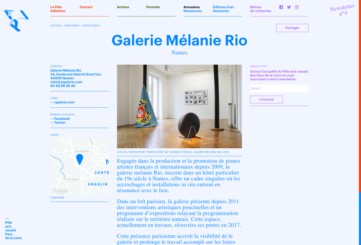 Pôle arts visuels Pays de la Loire, website — Lisa Sturacci Graphiste