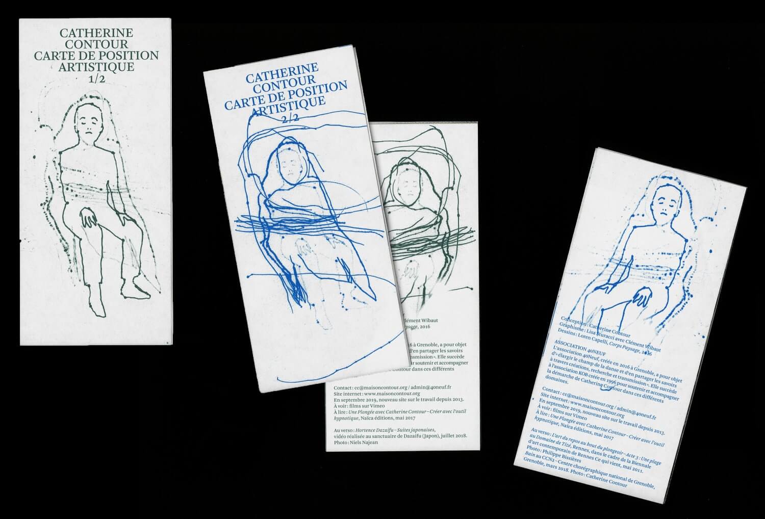 Catherine Contour: carte de position artistique 1 & 2 — Lisa Sturacci Graphiste