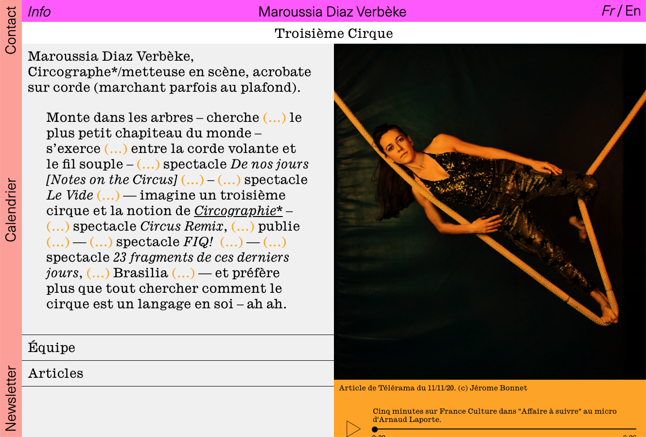 Troisième Cirque, website — Lisa Sturacci Graphiste