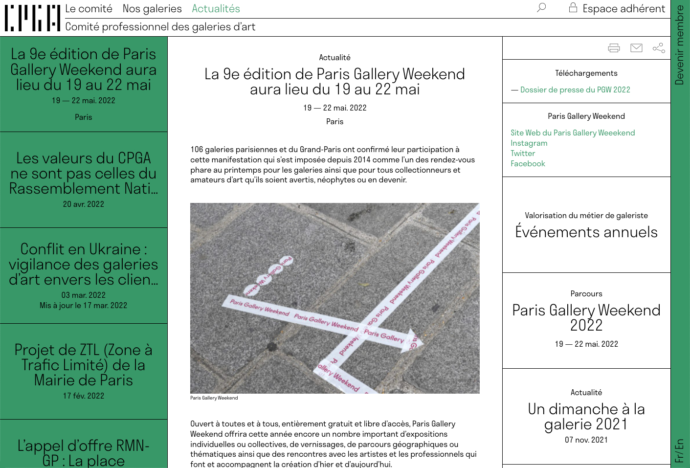 Comité professionnel des galeries d’art — Lisa Sturacci Graphiste